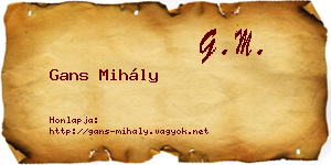 Gans Mihály névjegykártya