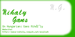 mihaly gans business card